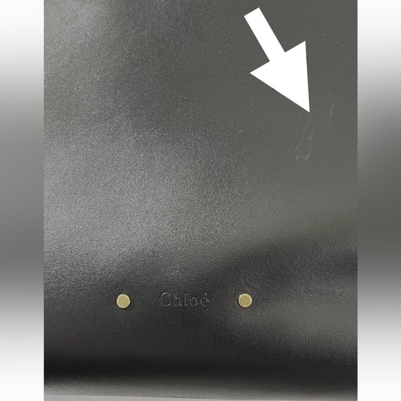 CHLOE MEDIUM ZIPPED C BLACK LEATHER TOTE BAG New With Imperfections - Picture 10 of 11